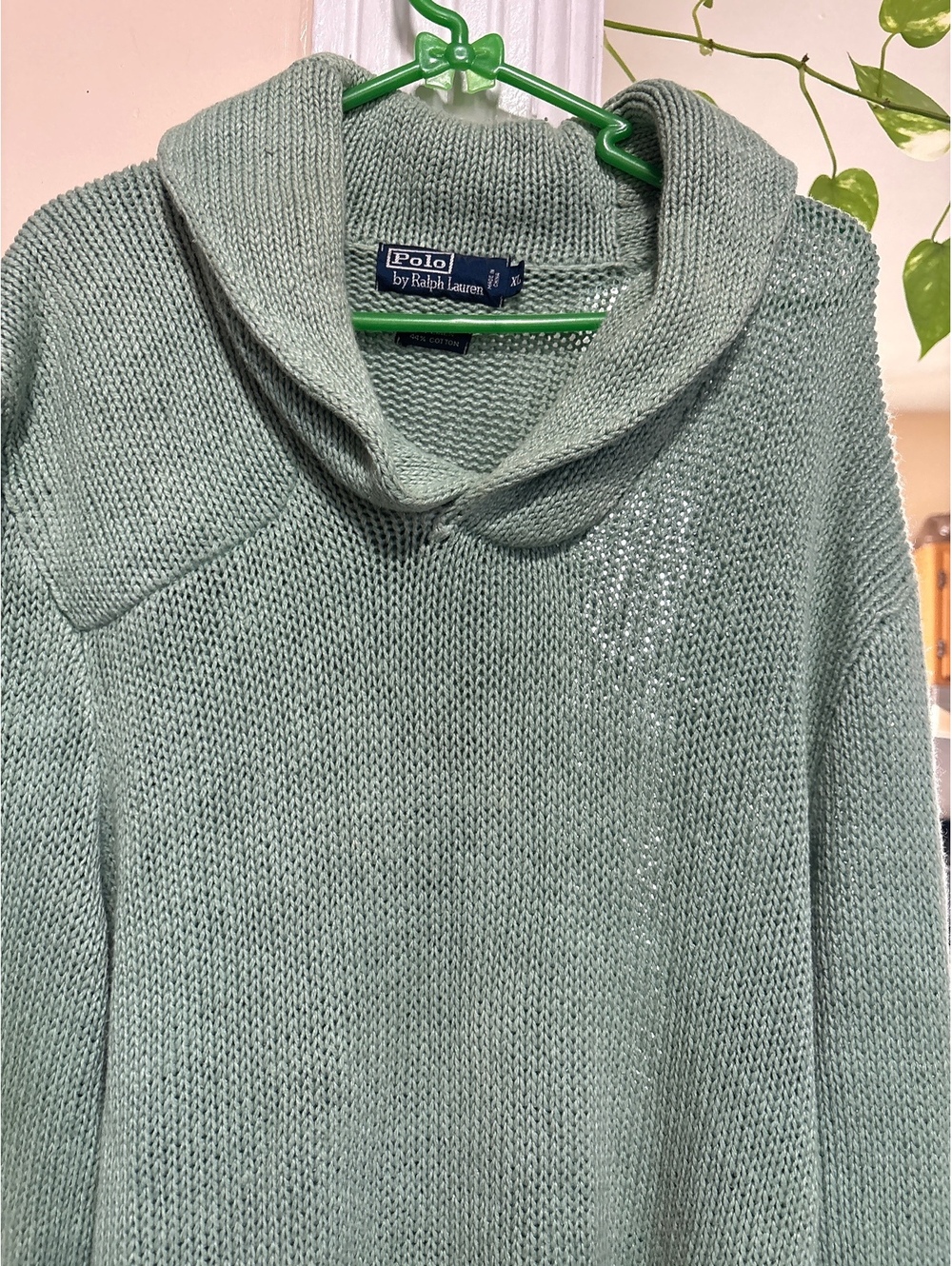 Polo Ralph Lauren men linen cotton collar sweater